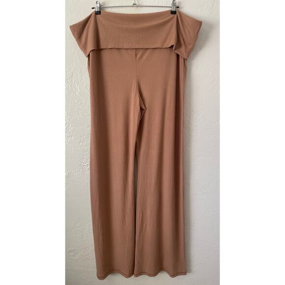 Skims Soft Fold Over Lounge Pants Pull on Ribbed Flare Leg Cozy Comfy Stretch 4X - Picture 2 of 7